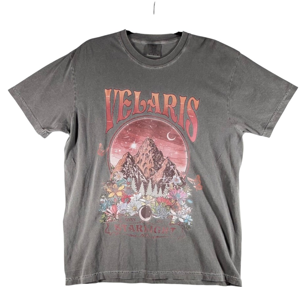 Velaris City of Starlight T-Shirt Comfort Colors Gray ACOTAR Graphic Tee Large - Picture 1 of 8